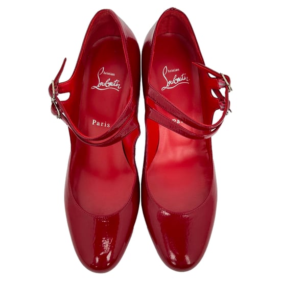Christian Louboutin Miss Jane 55 Mary Jane pumps in rood lakleer - Image 4