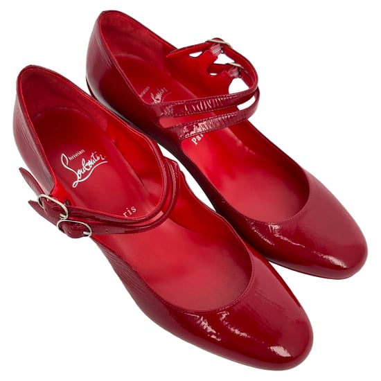 Christian Louboutin Miss Jane 55 Mary Jane pumps in rood lakleer - Image 6