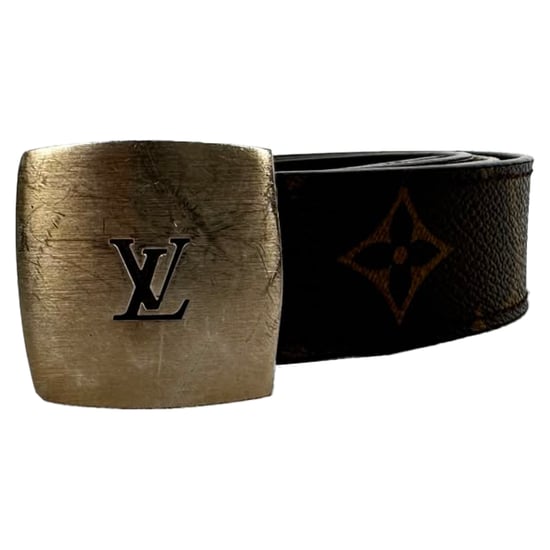Vintage Louis Vuitton Monogram riem met gesp in bruin gecoat canvas - Image 1