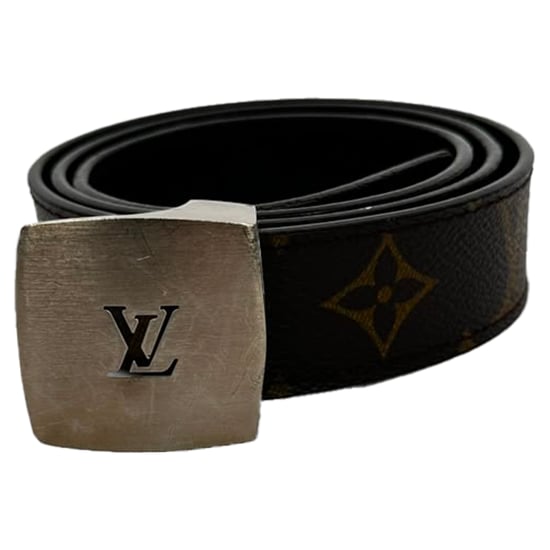 Vintage Louis Vuitton Monogram riem met gesp in bruin gecoat canvas - Image 2