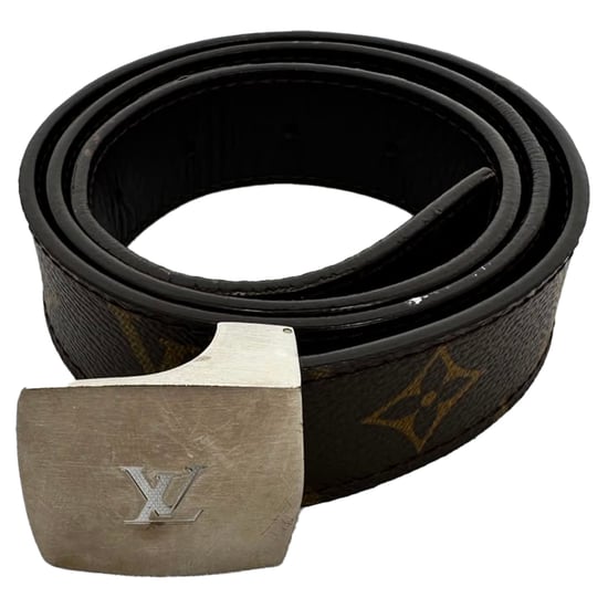 Vintage Louis Vuitton Monogram riem met gesp in bruin gecoat canvas - Image 3
