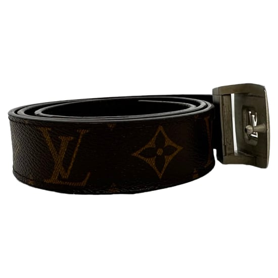 Vintage Louis Vuitton Monogram riem met gesp in bruin gecoat canvas - Image 5