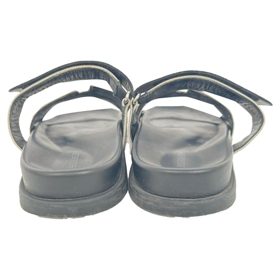 Hermès Chypre sandalen in wit en zwart canvas en leer - Image 5