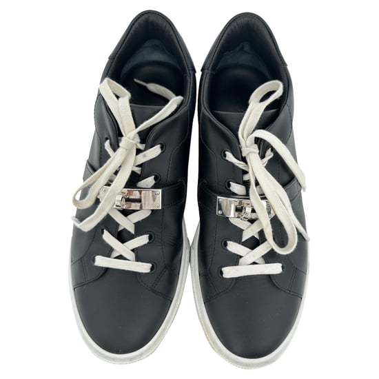Hermès Day lage sneakers in zwart kalfsleer - Image 4