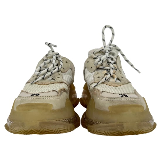 Balenciaga Triple S sneakers met transparante zool in beige polyester - Image 2