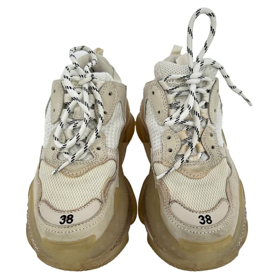 Balenciaga Triple S sneakers met transparante zool in beige polyester - Image 3