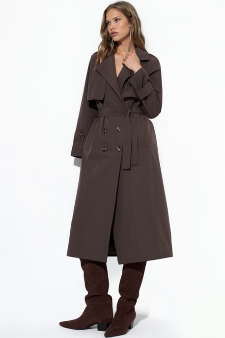 Dubbelzijdig Gordijn Trenchcoat met Ceintuur - Image 1