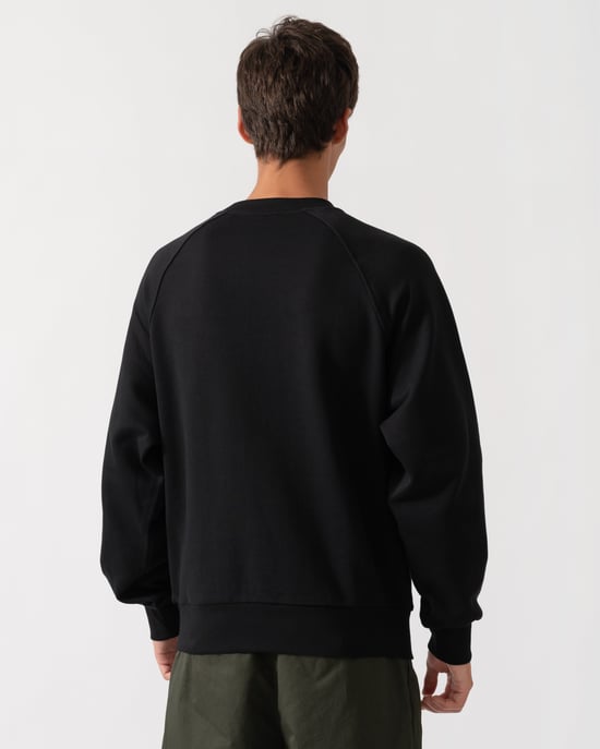 Ontspannen Pasvorm Lange Mouw Logo Detail Sweatshirt in Zwart - Image 2