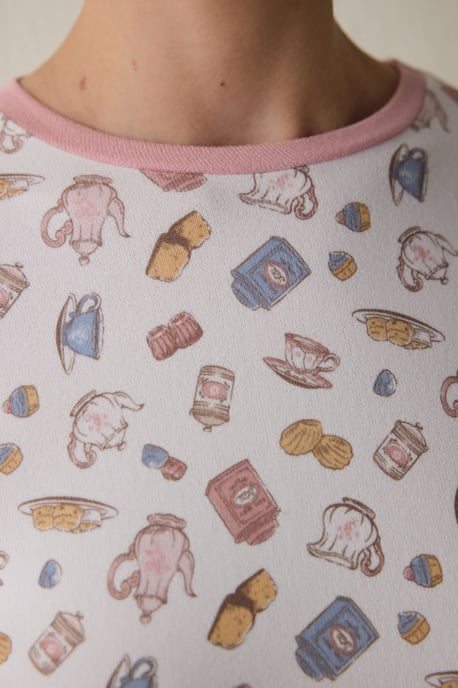 Theepartij Bedrukte Lange Mouwen Pyjama Top - Image 4