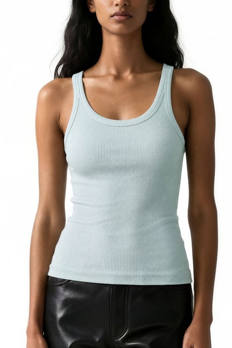 Mouwloze Geribde U-Hals Tanktop - Image 3