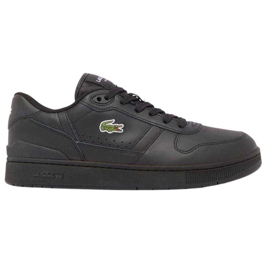 Lacoste Leren platte sneakers voor heren met T-clip (Zwart) - Image 1