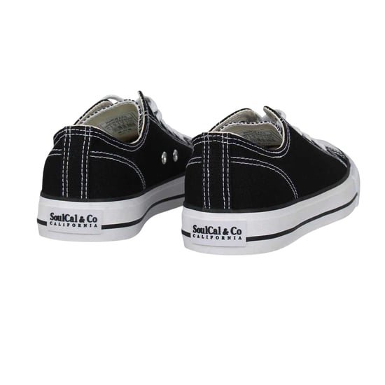 SoulCal Canvas platte sneakers voor dames (Zwart, Wit) - Image 2