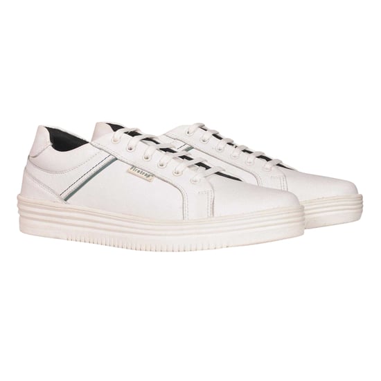 Firetrap Heren Wolf leren sportschoenen met demping (Wit) - Image 1