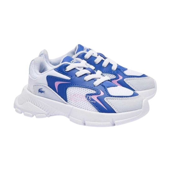 Lacoste Kinderschoenen L003 Neo Suede, stevige platte sneakers (Lichtblauw) - Image 5