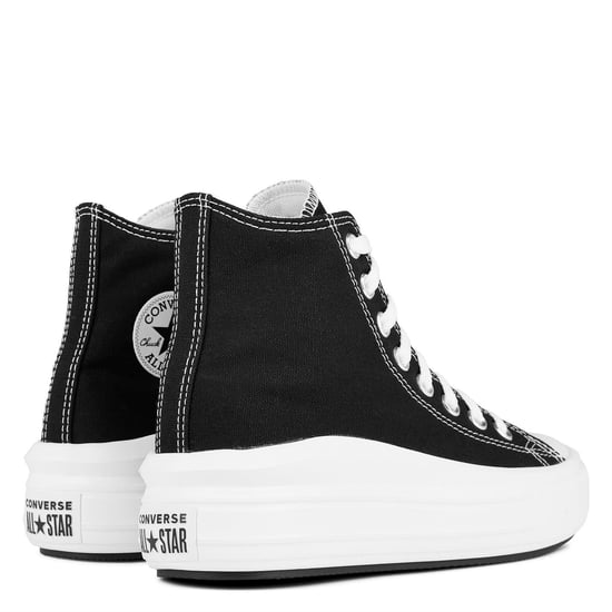 Converse Chuck Taylor canvas platform hoge sneakers voor dames (Zwart, Wit) - Image 4