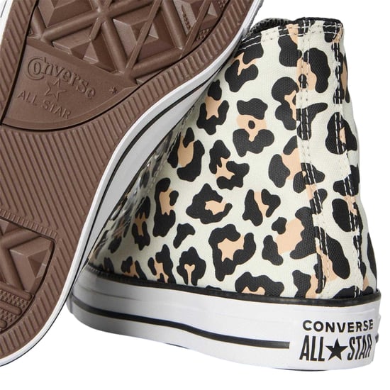 Converse Klassieke hoge platte sneakers met luipaardprint voor dames (Luipaard) - Image 4