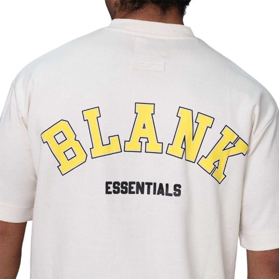 Blank Essentials Oversized T-shirt voor heren (College-stijl) (Bone) - Image 3