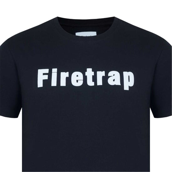 Firetrap Heren T-shirt katoen met logo (Zwart) - Image 4