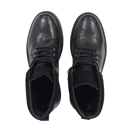 Firetrap Herenwandelschoenen van Ralf met ronde neus en leren bovenwerk (Zwart) - Image 4