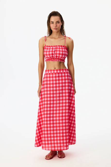 Ester Gingham Patroon Bikini Top - Image 4