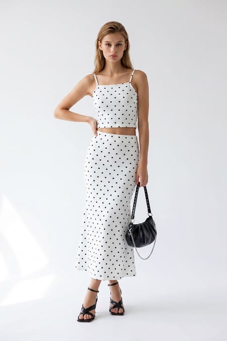 Dames Hoge Taille Polkadot Tweedelige Set - Image 3