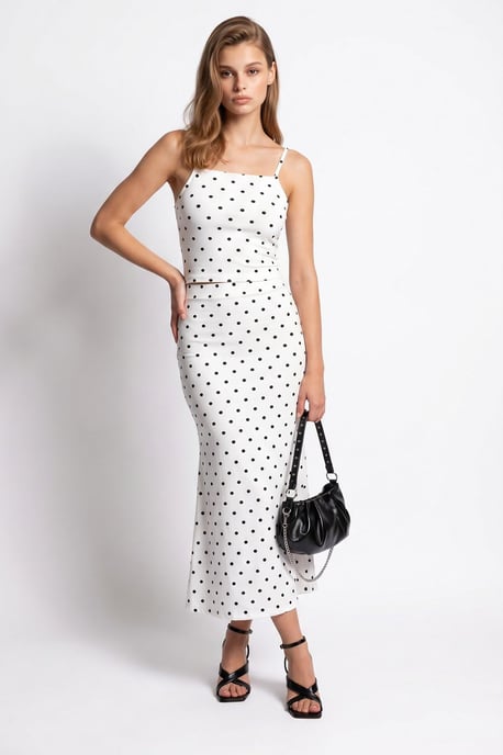 Dames Hoge Taille Polkadot Tweedelige Set - Image 4