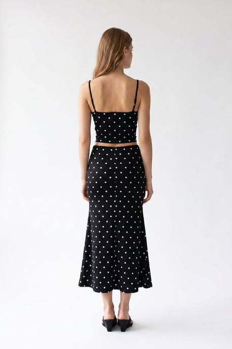 Dames Hoge Taille Pantalon met Pois Twee-Piece Coord - Image 6
