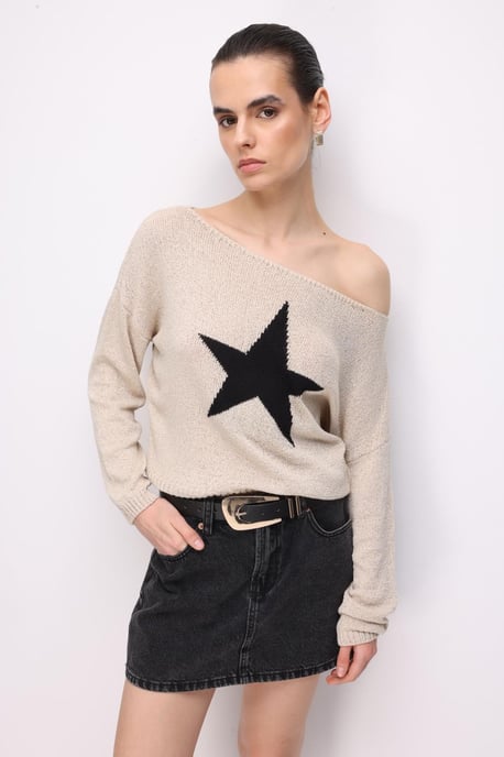 Dames Sweater met Bootnek - Image 2