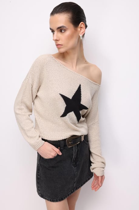 Dames Sweater met Bootnek - Image 4