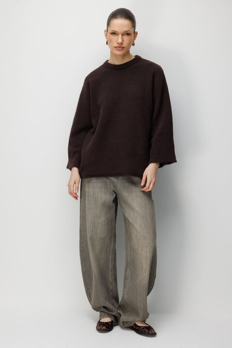 Dames Oversized Crew Neck Sweater - Image 2