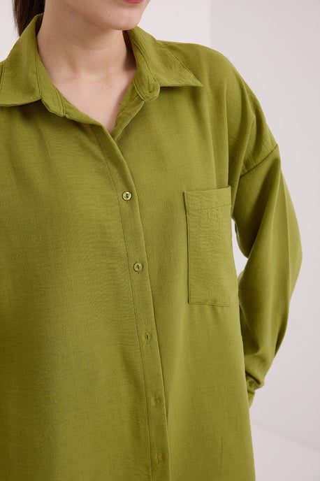 Linnen Gemixt Shirt met Knopen Sluiting - Image 5