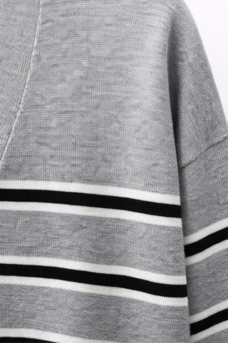 Dames Gestreepte V-Hals Cardigan - Image 2