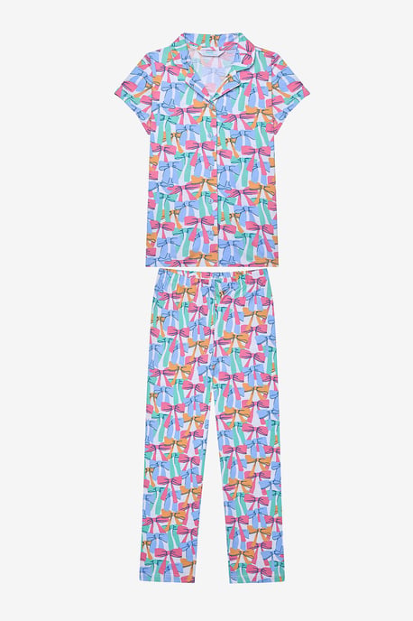 Meisjes Kleurige Strik Shirt en Off PJ Set - Image 1