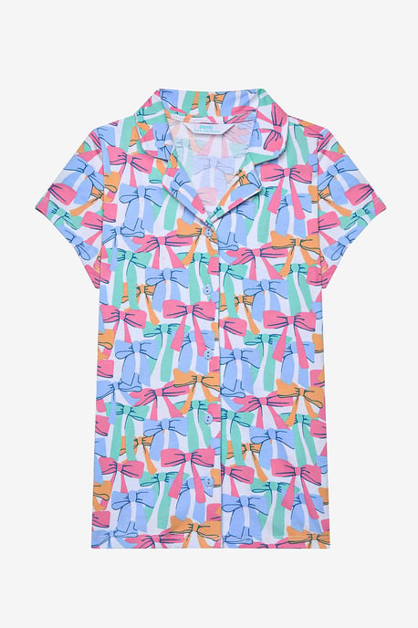Meisjes Kleurige Strik Shirt en Off PJ Set - Image 2