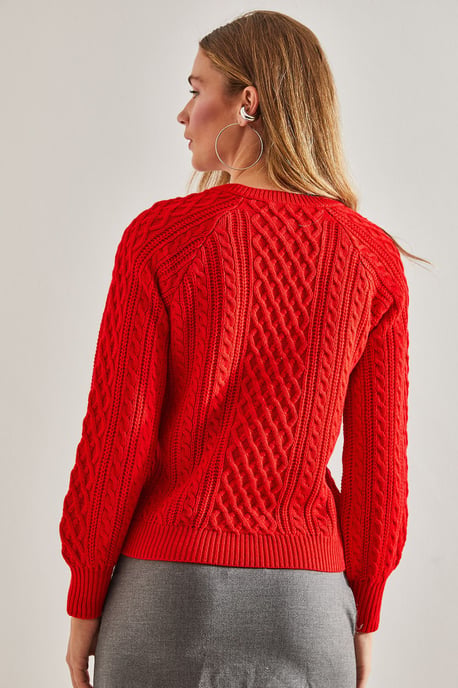 Textured Knitwear Trui met Knopkraag - Image 5