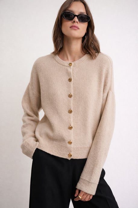 Geknoopte Ribbels Brei Cardigan - Image 1