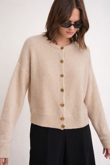Geknoopte Ribbels Brei Cardigan - Image 2