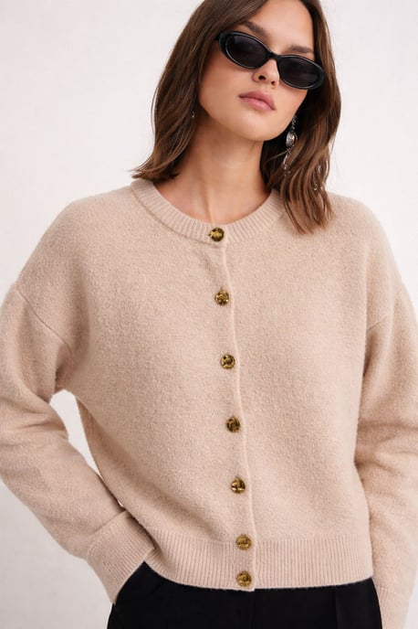 Geknoopte Ribbels Brei Cardigan - Image 4
