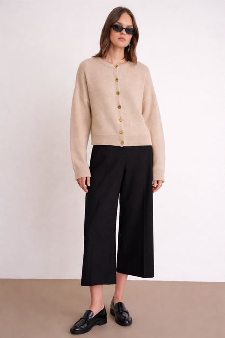Geknoopte Ribbels Brei Cardigan - Image 5