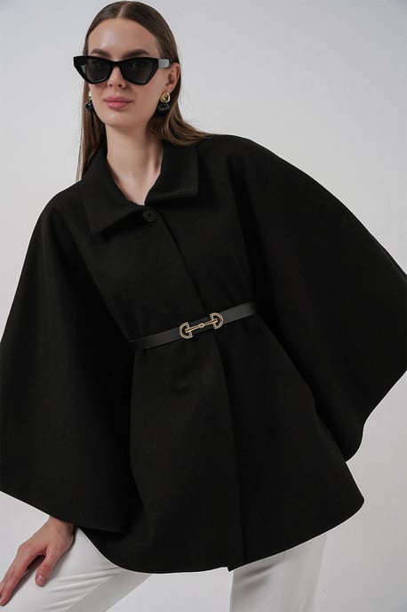 Gestrikte Tweed Cape Mantel - Image 1