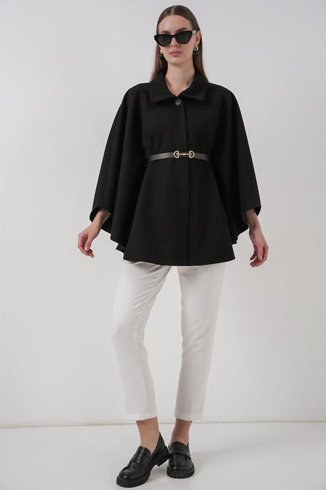 Gestrikte Tweed Cape Mantel - Image 2
