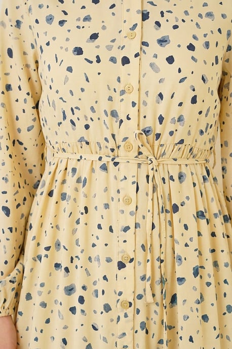 Gebuttonde Maxi Jurk met Ronde Hals en Tailleband - Image 2