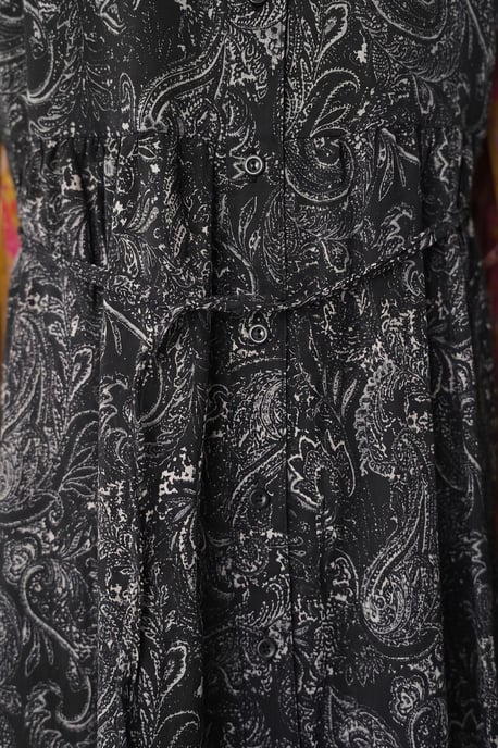 Gebuttonde Maxi Jurk met Ronde Hals en Tailleband - Image 2