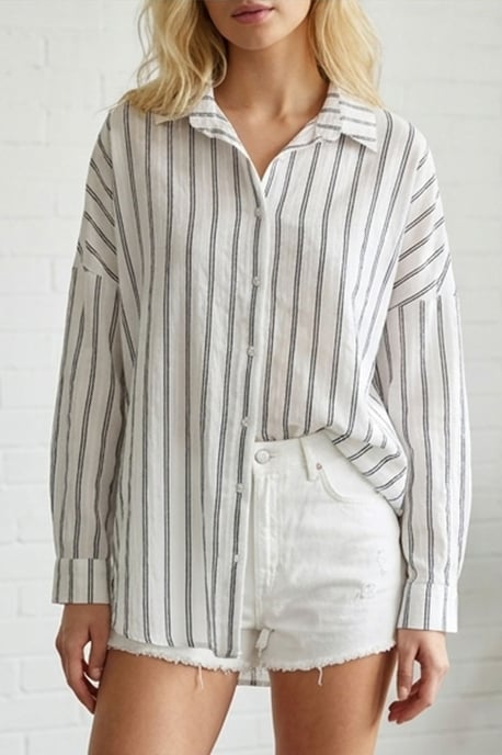 Oversized Overhemd met Lange Mouwen van Poplin - Image 2