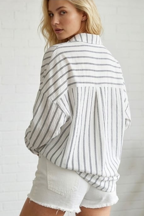 Oversized Overhemd met Lange Mouwen van Poplin - Image 4