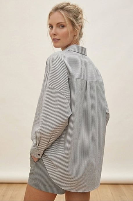 Oversized Overhemd met Lange Mouwen van Poplin - Image 4