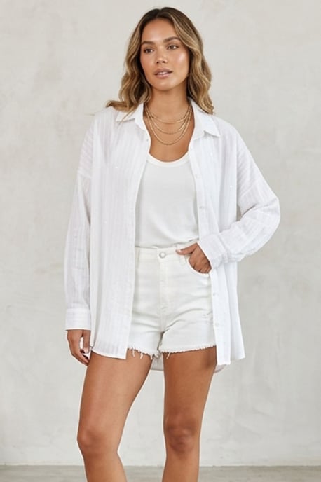 Oversized Overhemd met Lange Mouwen van Poplin - Image 1
