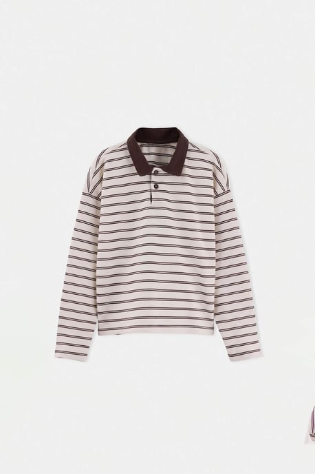 TRENDYOLKIDS Meisjes Bruin Gestreept Lang, Regular fit Sweatshirts - Image 4
