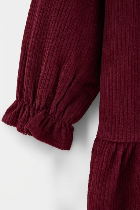 TRENDYOLKIDS Meisjes Bordeauxrood Effen Midi Lang A-lijn Jurken - Image 4