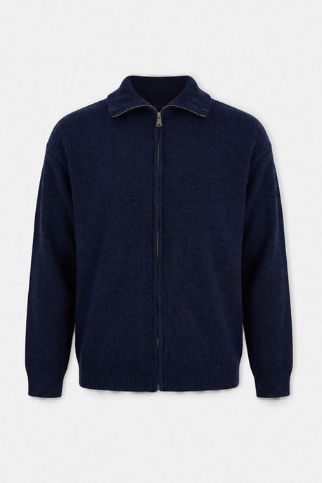 TRENDYOL MAN Heren Donkerblauw Effen Lang, Oversized Vesten - Image 3